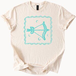 Sagittarius Bow and Arrow Graphic Shirt Astrology Constellation Moon Tee